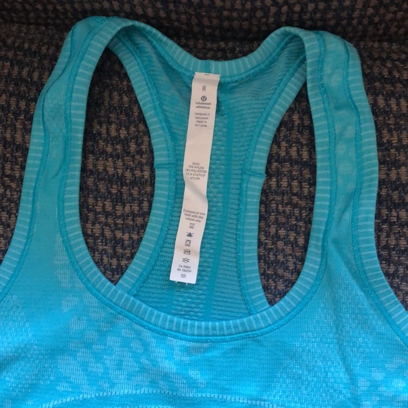 Lululemon Run Swiftly tech racerback heathered peacock blue 8 - Picture 7 of 9